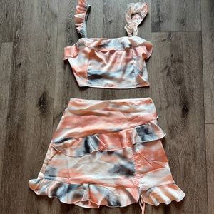 Two Piece Skirt with Crop Top